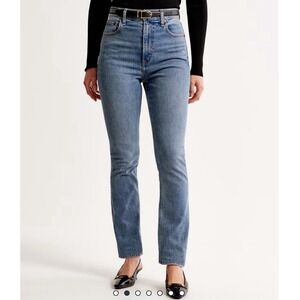 Abercrombie & Fitch 90s Slim Straight High Rise Curve Love Jeans 34/18 LONG